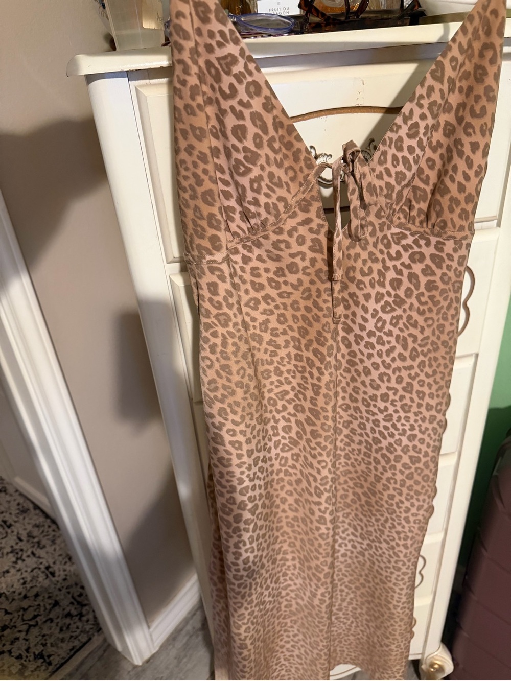 PINK Victoria's Secret Leopard-Print Slip Dress in Taupe and Brown